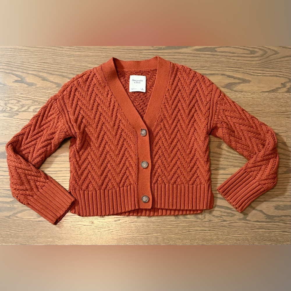 Abercrombie & Fitch Textured Rust Cardigan